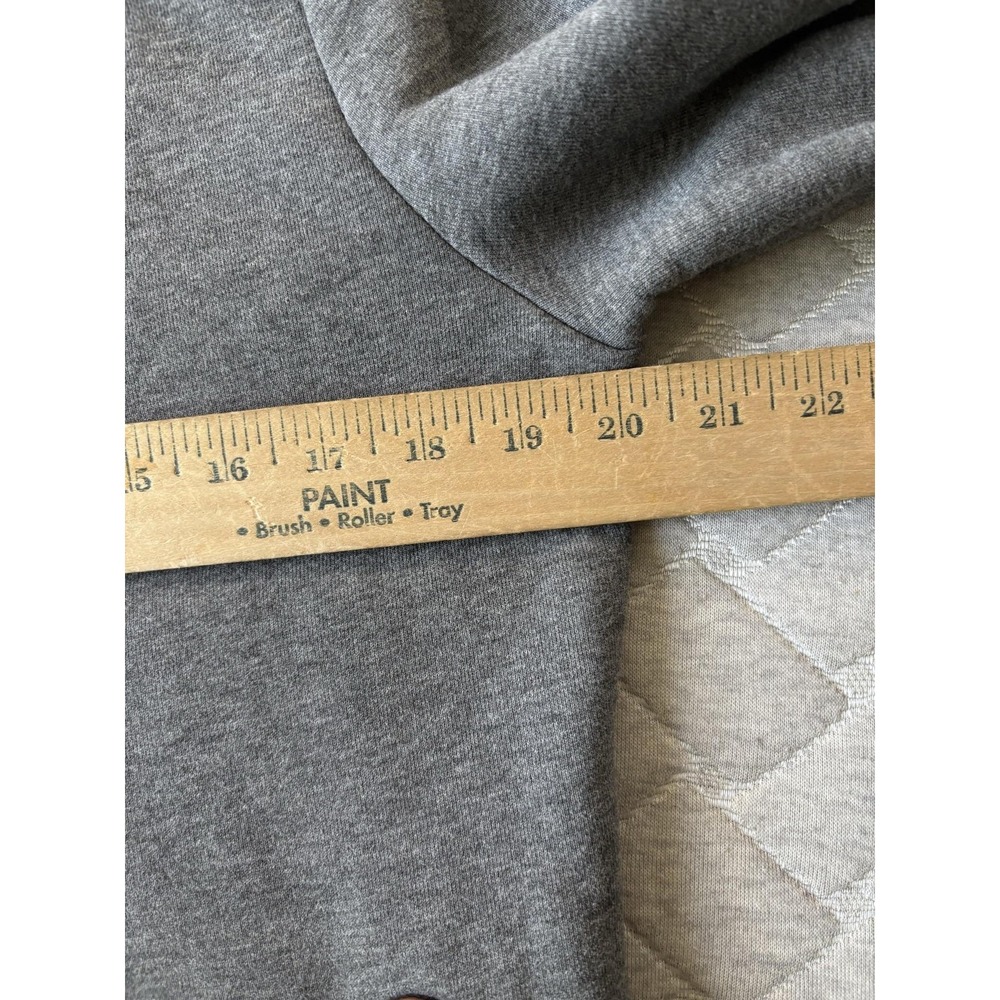 Wanakome Hoodie Womens Medium Gray Yellow Cowl Neck Fleece Pullover Pockets - Picture 7 of 7